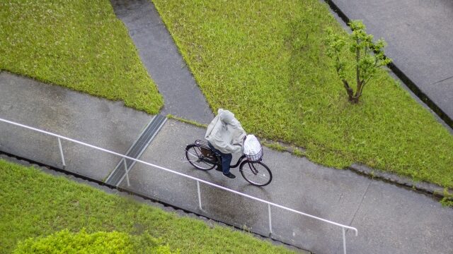 雨の日の自転車